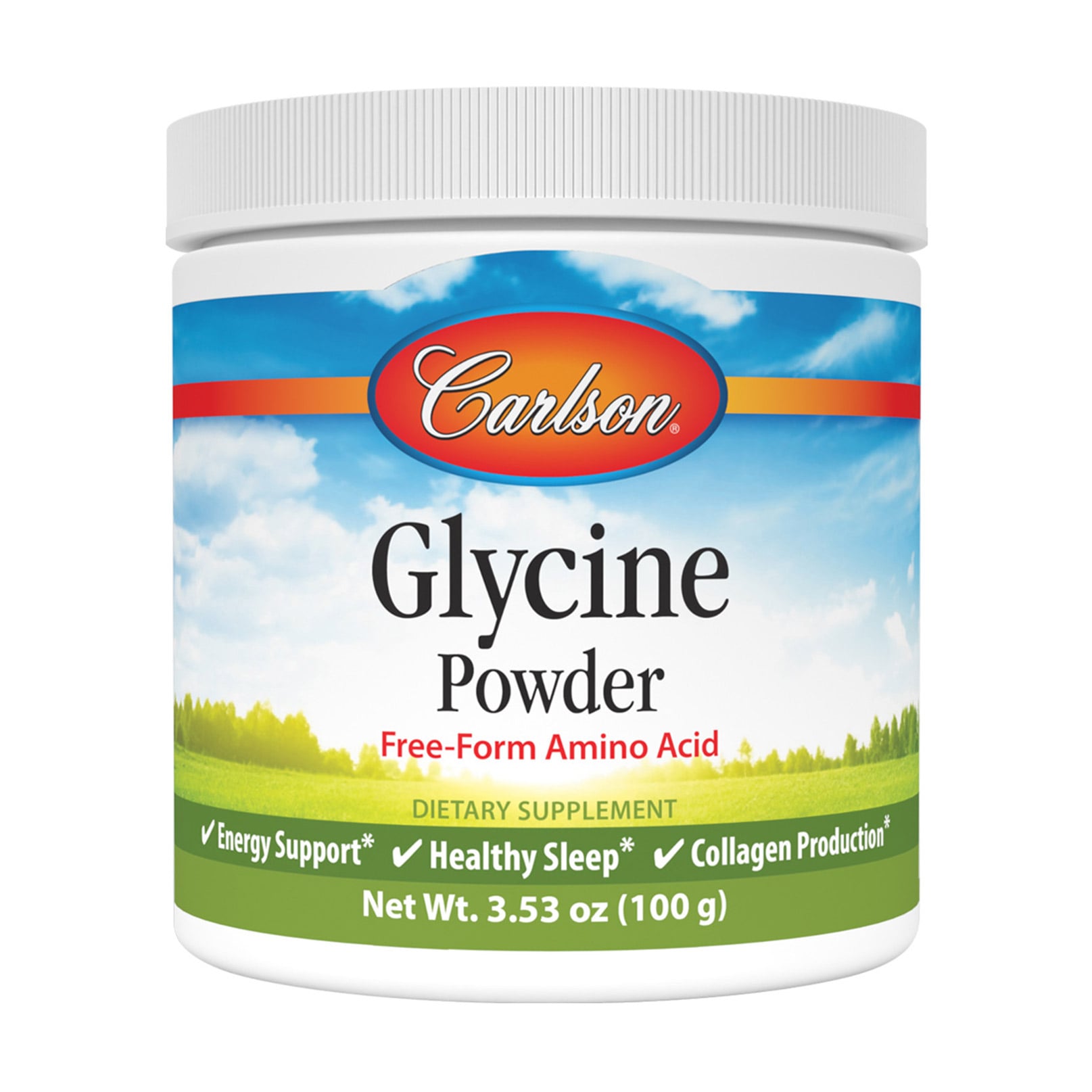 Гліцин Carlson Labs Glycine Powder Free Form Amino Acid в порошку, 100 г