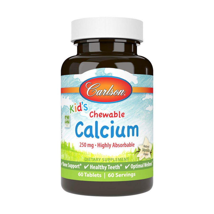 Кальцій для дітей Carlson Labs Kid's Calcium 250 мг, 60 жувальних таблеток